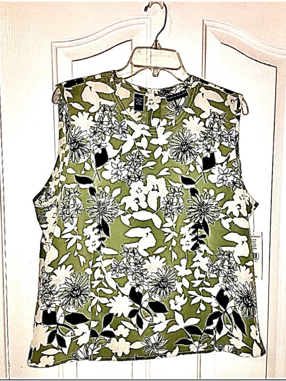 NWTS*** Karen Scott / Sage Floral Print Blouse/ Size XL